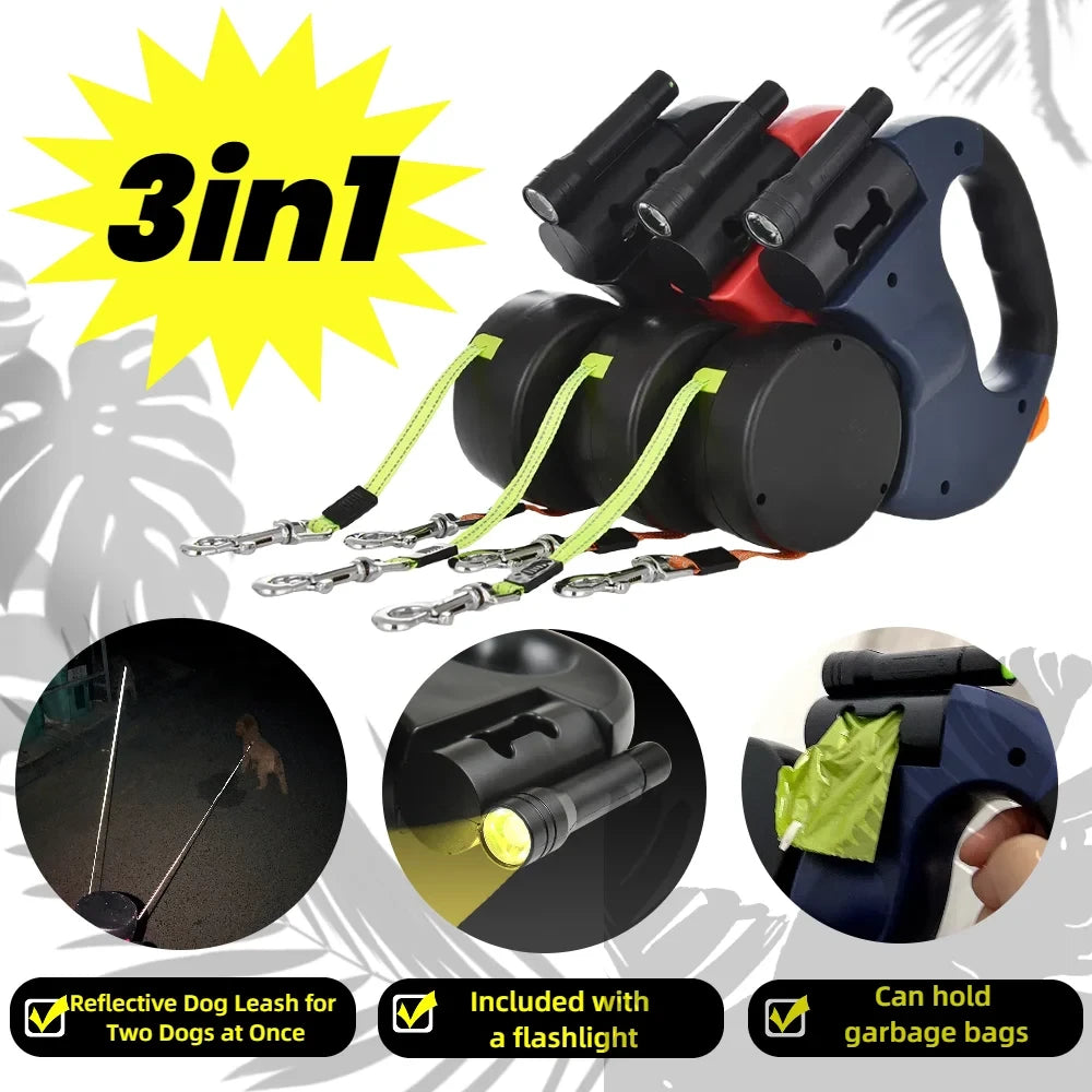 3-in-1 Double Head Dog Leash